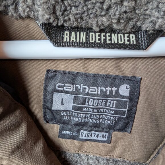 Men's CARHARTT Montana Loose Fit Down Rain Defender Jacket Size Large - Picture 2 of 4